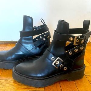 Zara buckle combat lug boots size 39